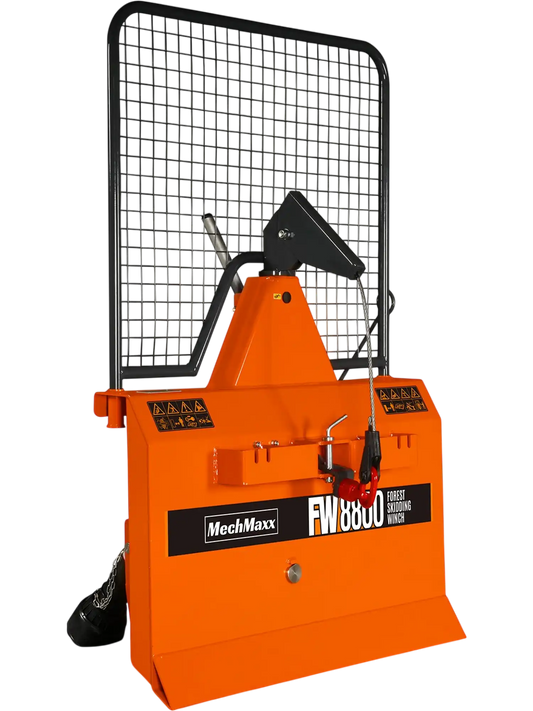 MechMaxx FW8800 Forestry Winch 8800 lbs 3-Point Hitch Log Skidding 200' Cable 25-60 HP Tractor Category 1 Hookup New