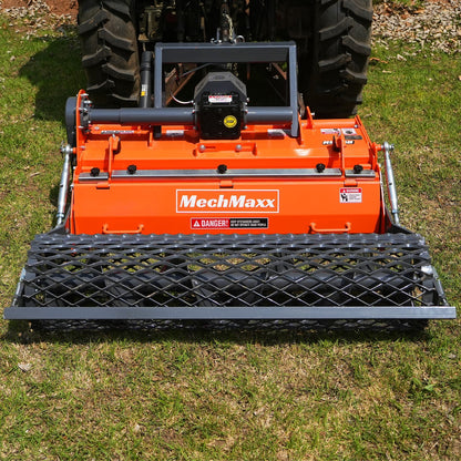 MechMaxx RSB48 Rotary Tiller 48" Stone Burier Reverse Rotary Tiller 3 Point Hitch Cat.1 Chain Drive PTO Shaft Included Slip Clutch 20-45 HP New