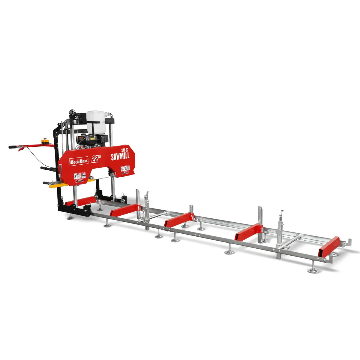 MechMaxx SM22 Sawmill 22" Portable 274cc 8.1HP Gasoline Engine 18" Board Width 13' Track Length New