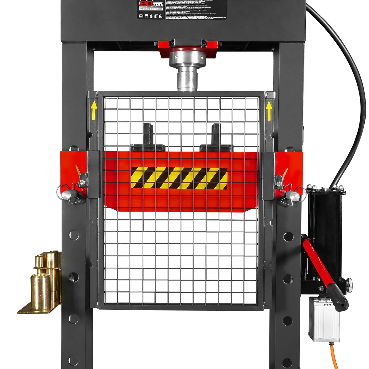 MechMaxx HSP20 Hydraulic Shop Press 20 Ton H-Frame Air/Hydraulic with Press Pin Kit Safety Guard Foot Pedal Control New