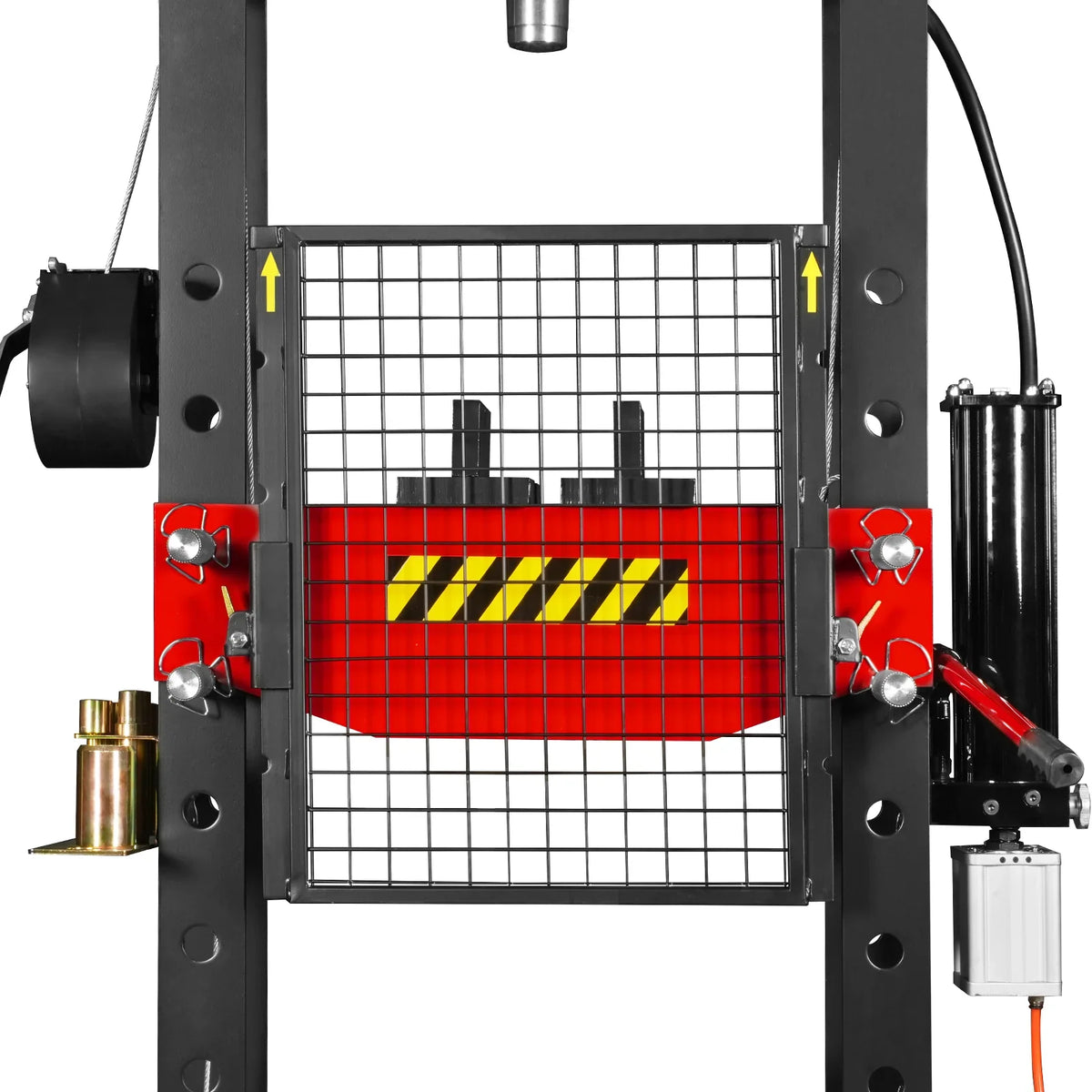MechMaxx HSP30 Hydraulic Shop Press 30 Ton H-Frame Air/Hydraulic with Hand Winch Press Pin Kit Safety Guard Foot Pedal Control New