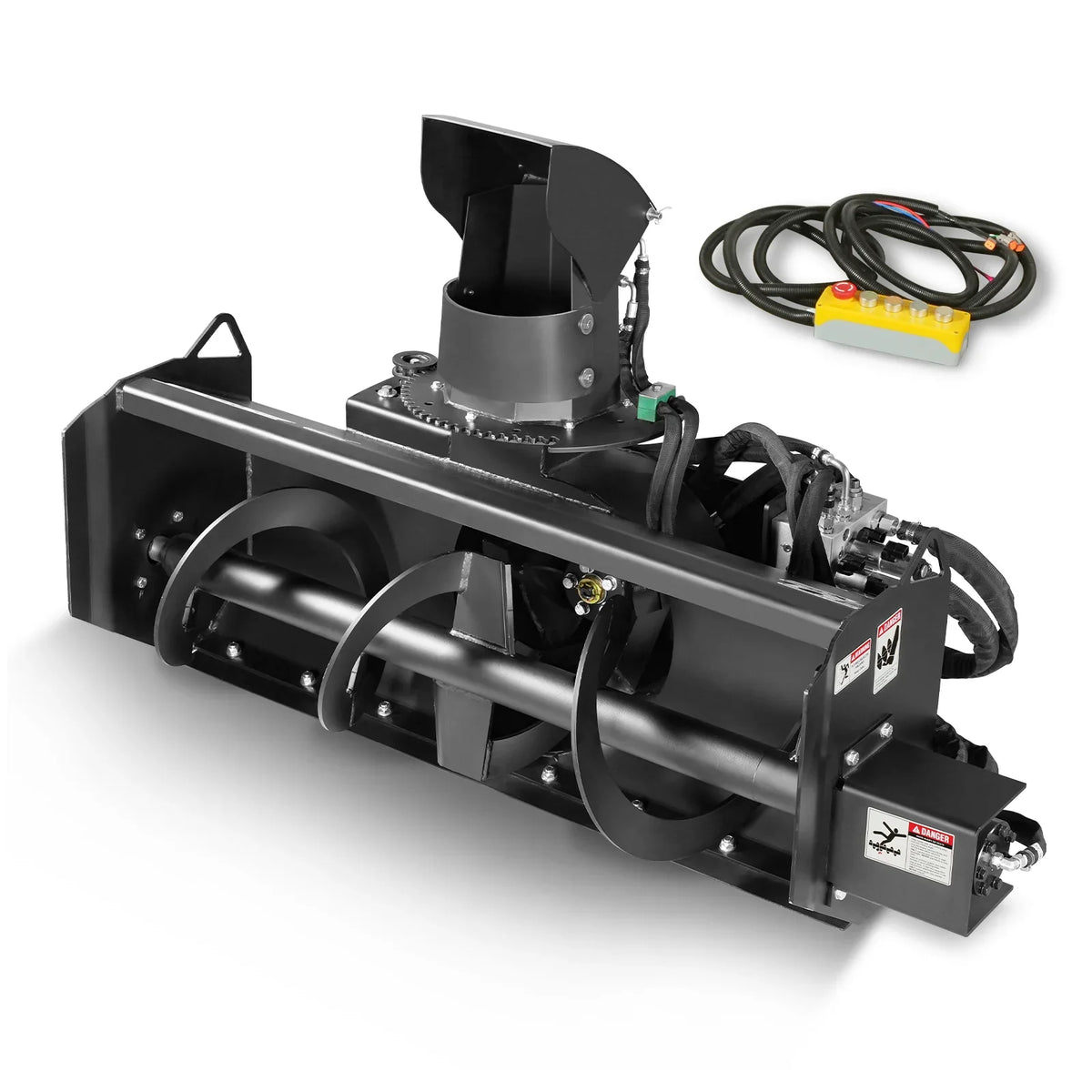 MechMaxx MSB48 Skid Steer Snow Blower 48" Width 20" Intake Hydraulic Remote Control Chute Rotation Deflector New