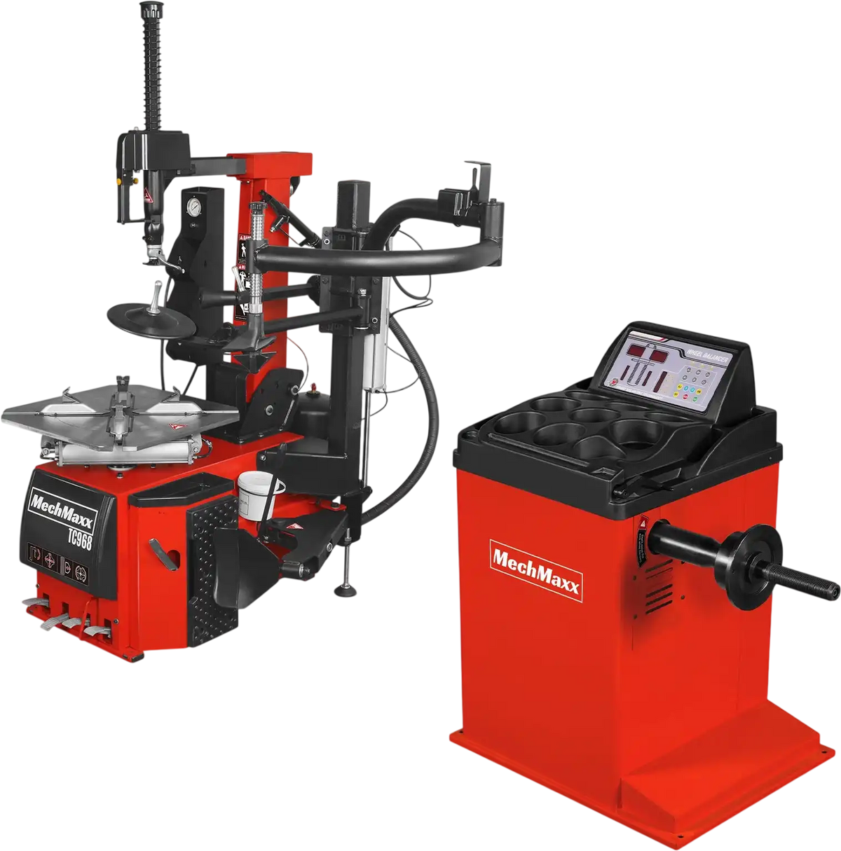 MechMaxx TC9682+WB855 Tire Changer High Performance Tilt Back Wheel Balancer Bundle New