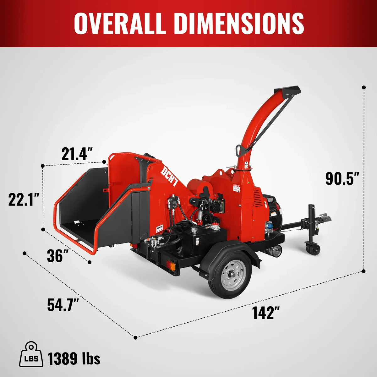 MechMaxx DCH7 Wood Chipper Honda GX690 22HP 688cc Twin Cylinder Gasoline Engine Powered 7" Hydraulic Feeding New