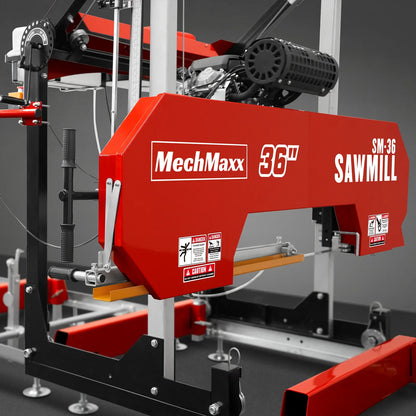 MechMaxx SM36 Sawmill 36" MAX Portable 25HP 750cc ZONSEN V-Twin Engine 20' Track Length 10 Blades Included New